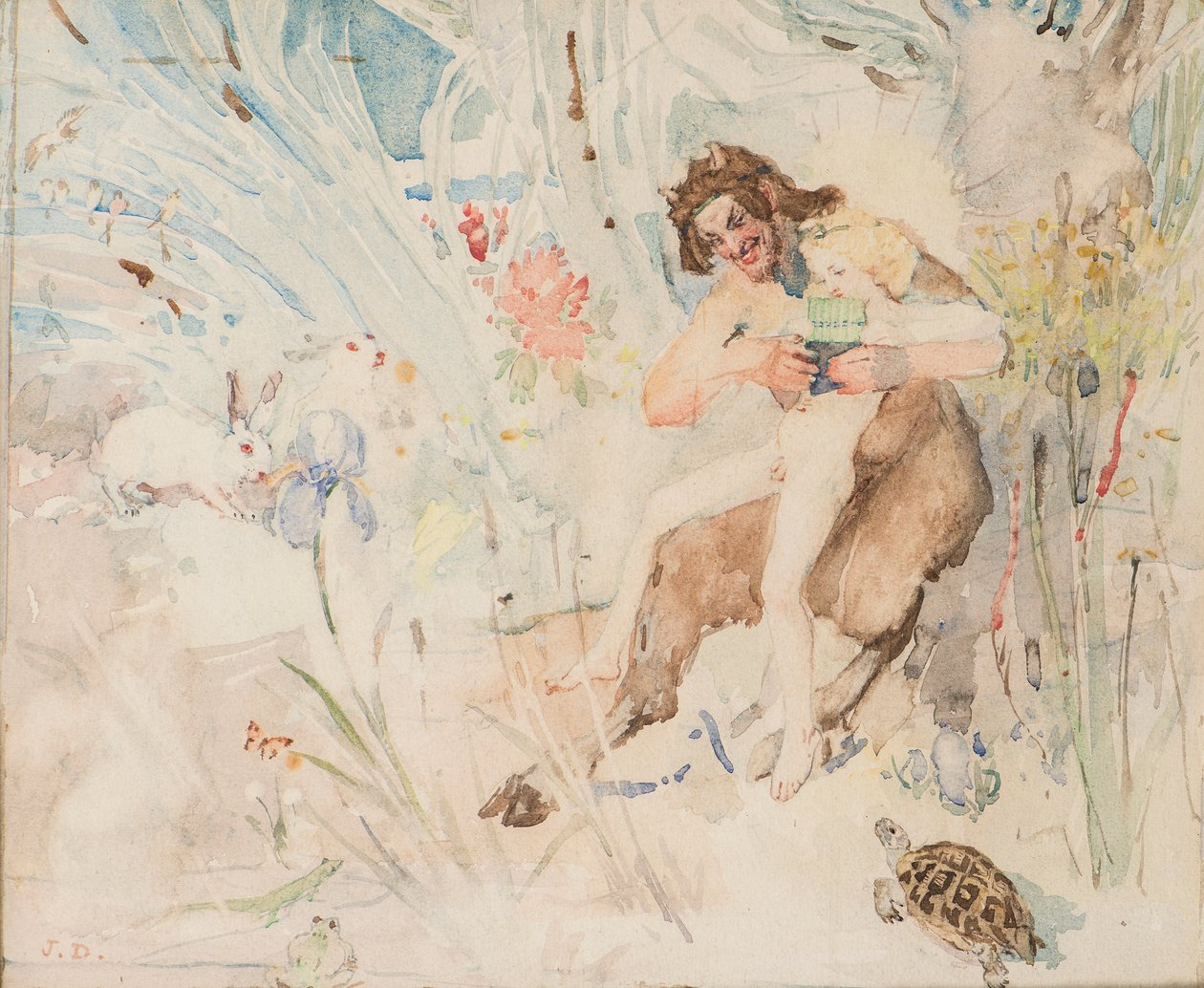 Pan, 1895 körül (akvarell) alkotó: John Duncan