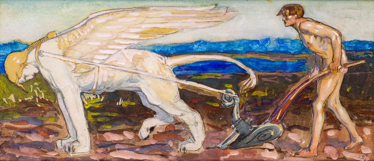 A szfinx és az eke (akvarell) alkotó: John Duncan