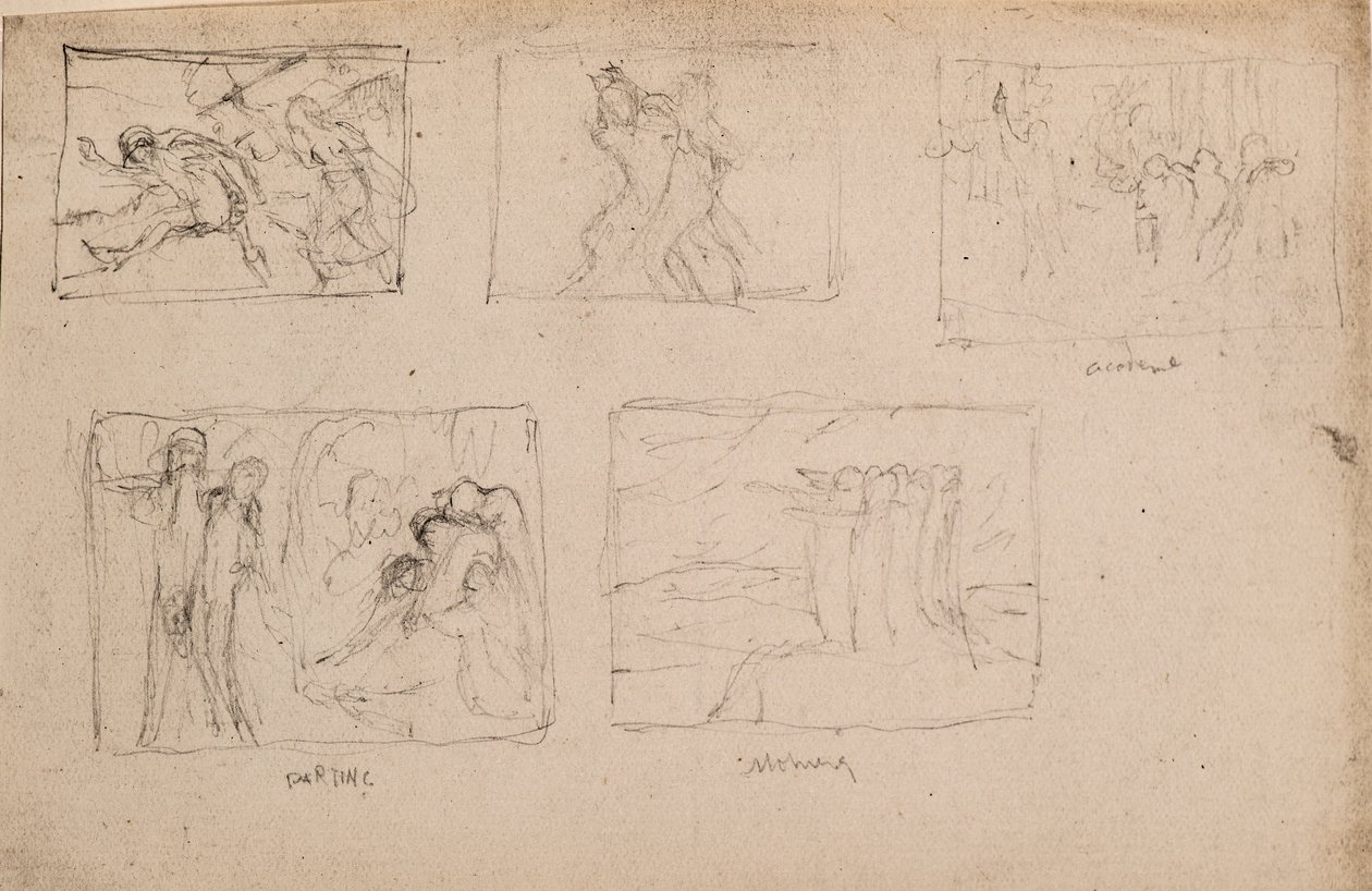 Untitled [Öt ábravázlat] (ceruza) alkotó: John Duncan