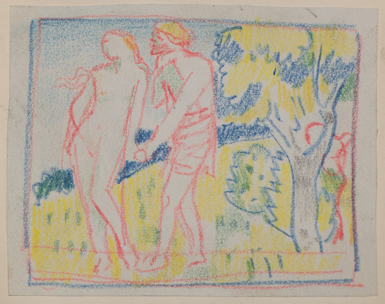 Untitled [Férfi és női alak egy tájban] (ceruza) alkotó: John Duncan