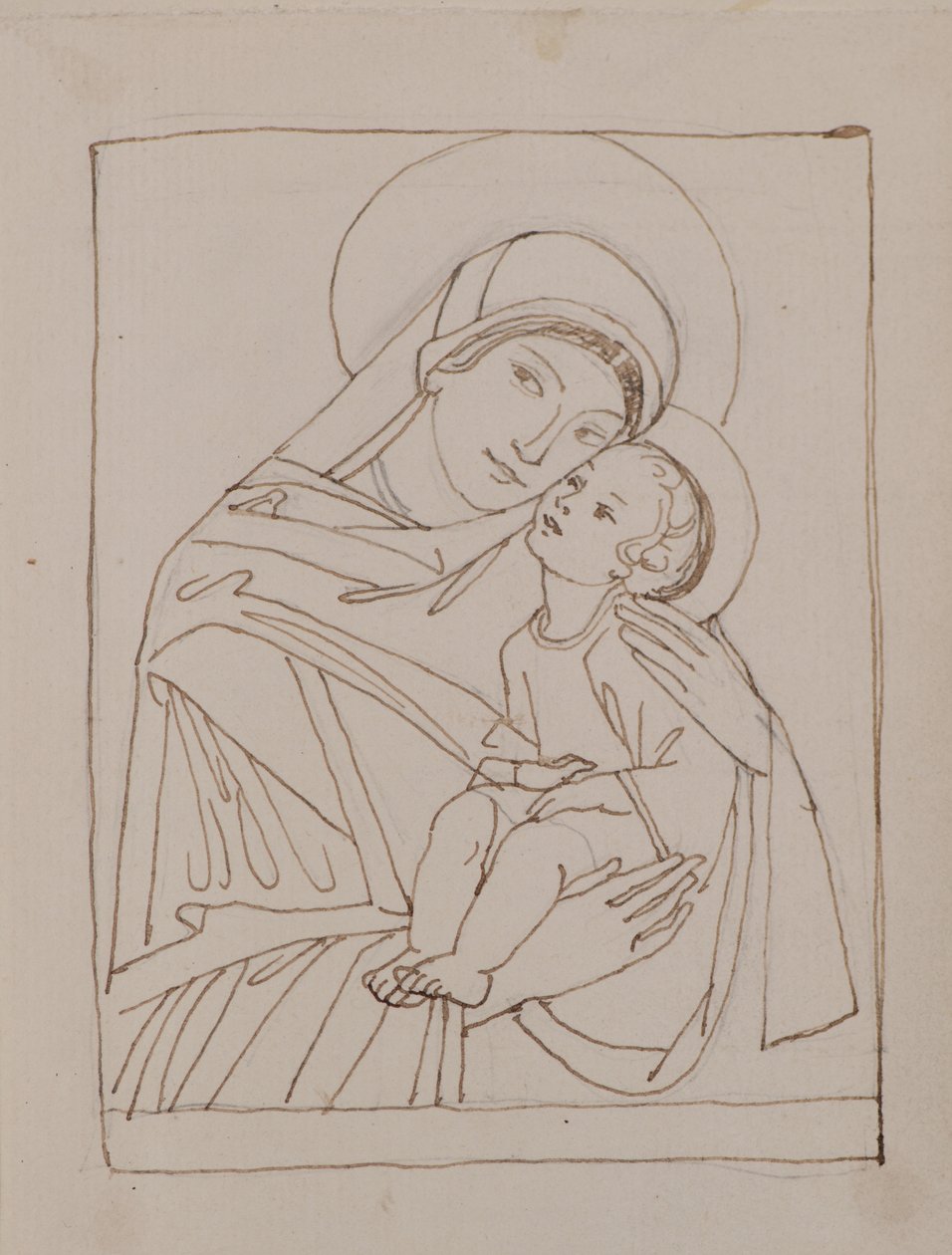 Névtelen [Szűz és gyermek] (toll és tinta) alkotó: John Duncan