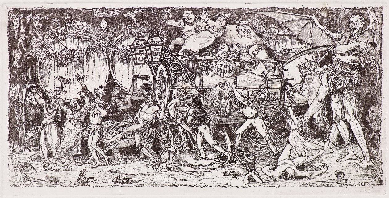 Négy tigris által rajzolt boroshordó alkotó: John Duncan