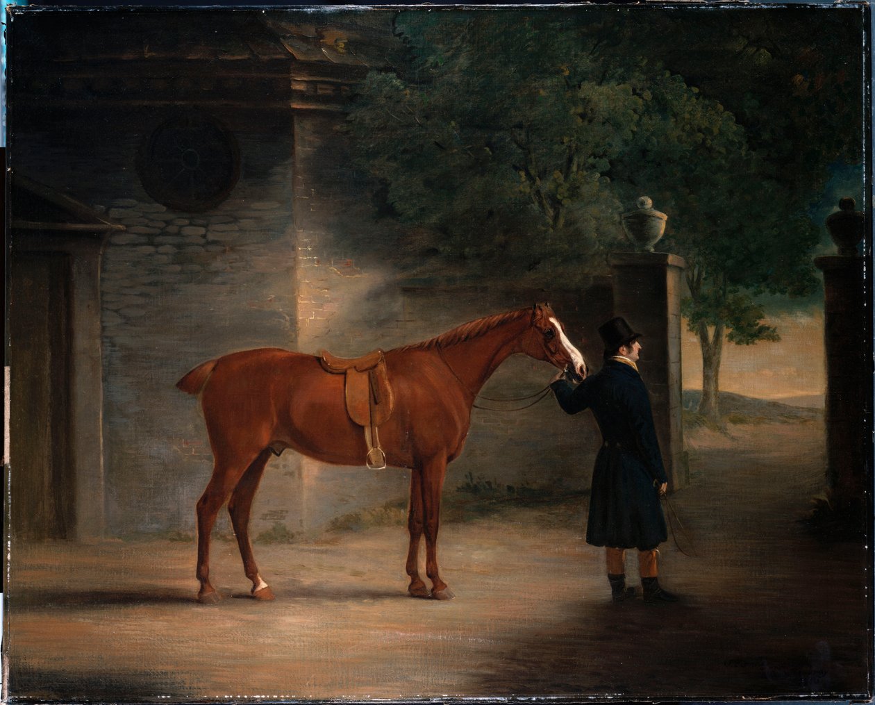 Egy vadász és egy vőlegény az udvaron, 1816 alkotó: John E. Ferneley