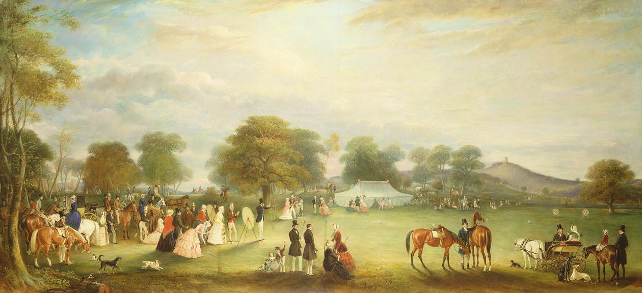 Íjásztalálkozó a Bradgate Parkban, Leicestershire, 1850 alkotó: John E. Ferneley