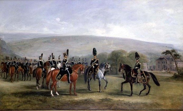 B A 2. West Yorkshire Yeomanry lovasság csapata alkotó: John E. Ferneley