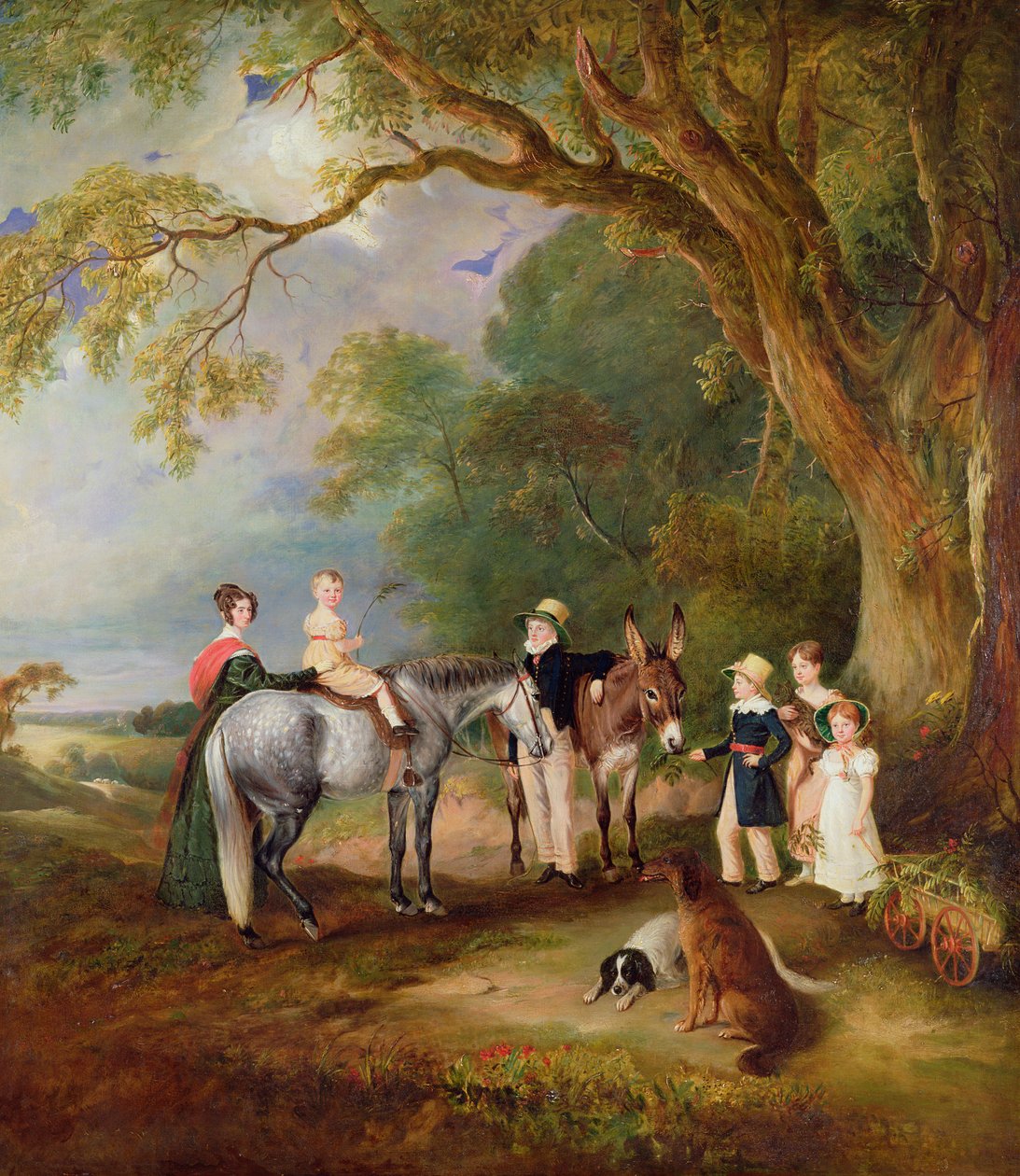 Catherine Herrick kisasszony unokahúgával és unokaöccseivel, a Rev. és Mrs. Henry Palmer öt idősebb gyermekével, 1827 alkotó: John E. Ferneley