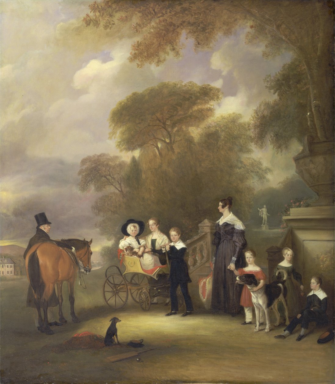 A tiszteletes és Mrs Henry Palmer hat fiatalabb gyermekükkel a Withcote Hallban, Oakham közelében, Leicestershire alkotó: John E. Ferneley