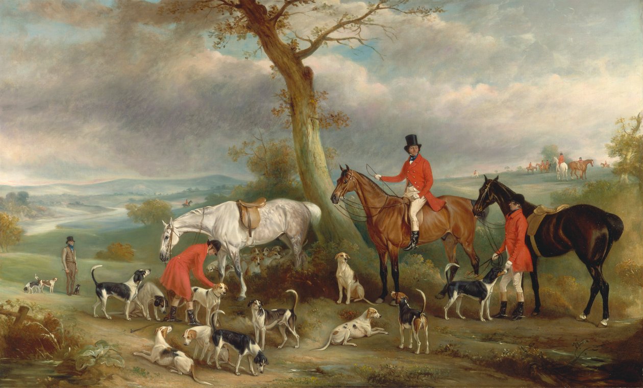 Thomas Wilkinson, M.F.H., a Hurworth Foxhounds csapatával alkotó: John E. Ferneley