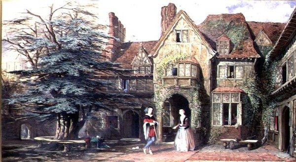 A Stoke House külseje figurákkal alkotó: John Edmund Buckley