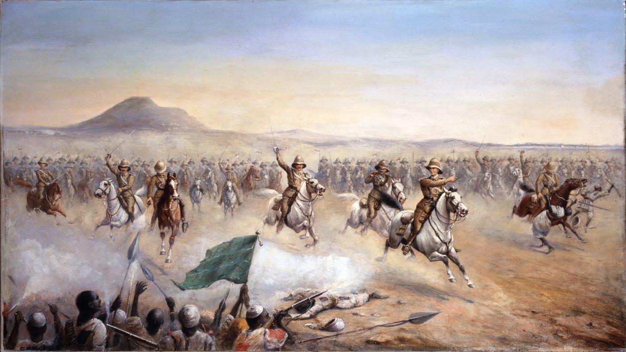 The Charge of the 21. Lancers Omdurmanban, 1898. szeptember 2. (olaj, vászon) alkotó: John Edward Chapman Mathews