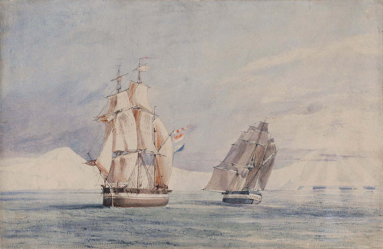 H.M. Hajók Erebus és Terror a Ross-tengeren alkotó: John Edward Davis