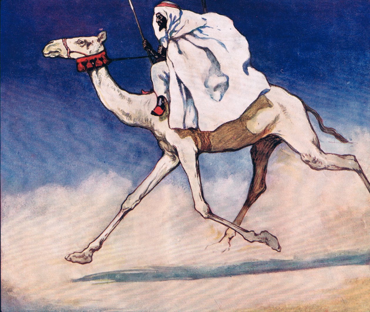 Tevelovaglás, Gladys Davidson 1919-ben megjelent „Segítők keze nélkül” című illusztrációja (színes litó) alkotó: John Edwin Noble