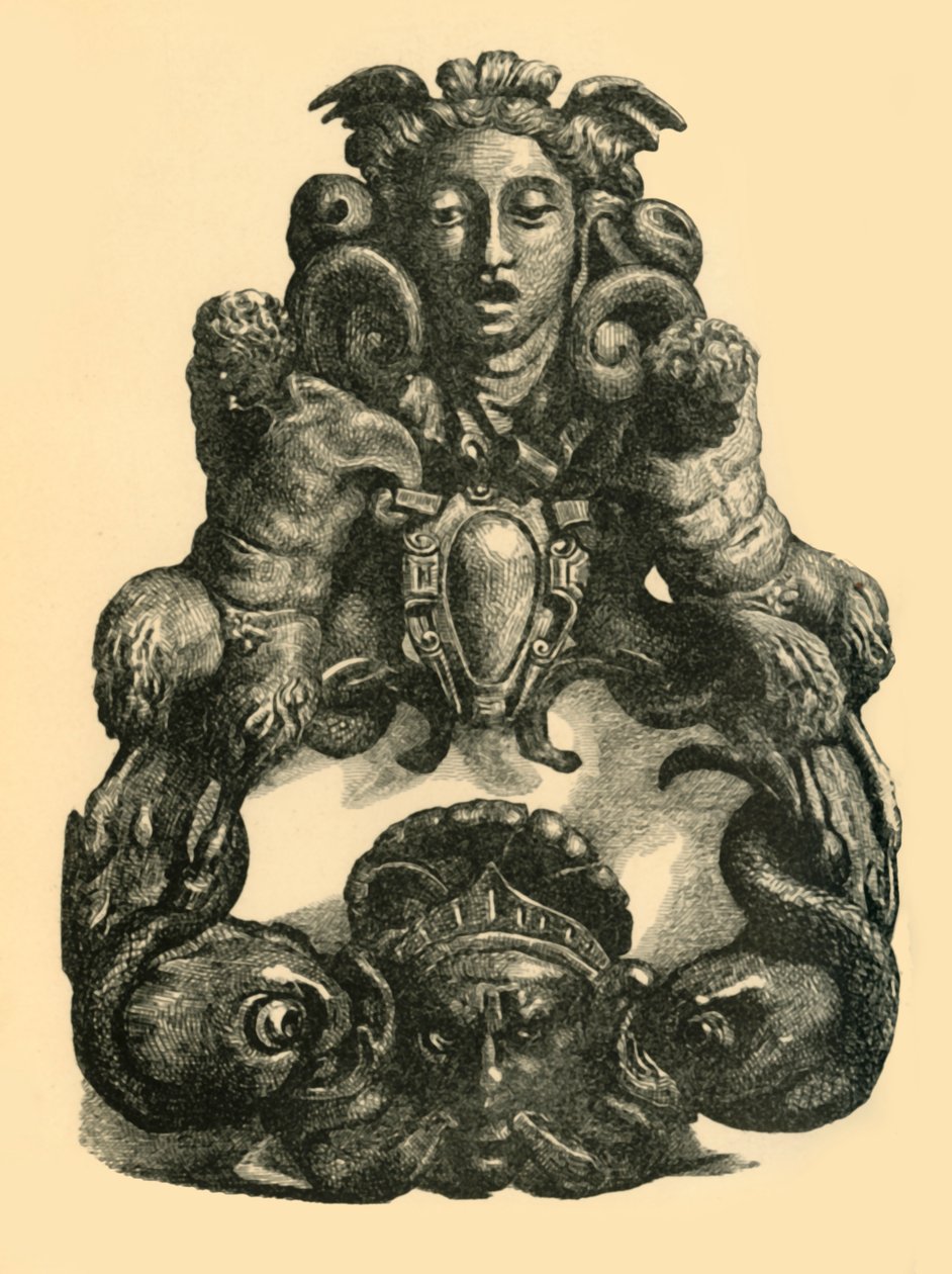 Ajtókopogtató delfinekkel és szatírokkal, 17. század eleje, 1881. alkotó: John Emms