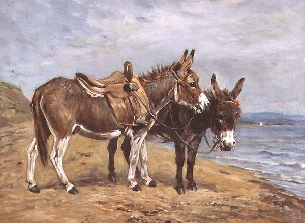 Tengerparti szamarak (olaj, vászon) alkotó: John Emms