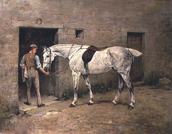 A pettyes szürke és az istálló legény alkotó: John Emms