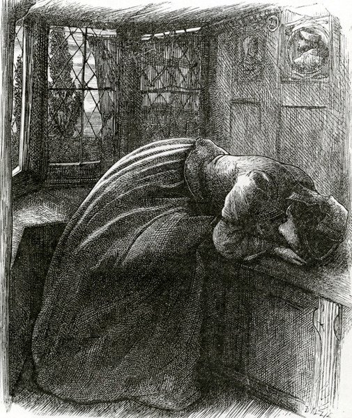 Mariana a Tennyson verseiből alkotó: John Everett (after) Millais