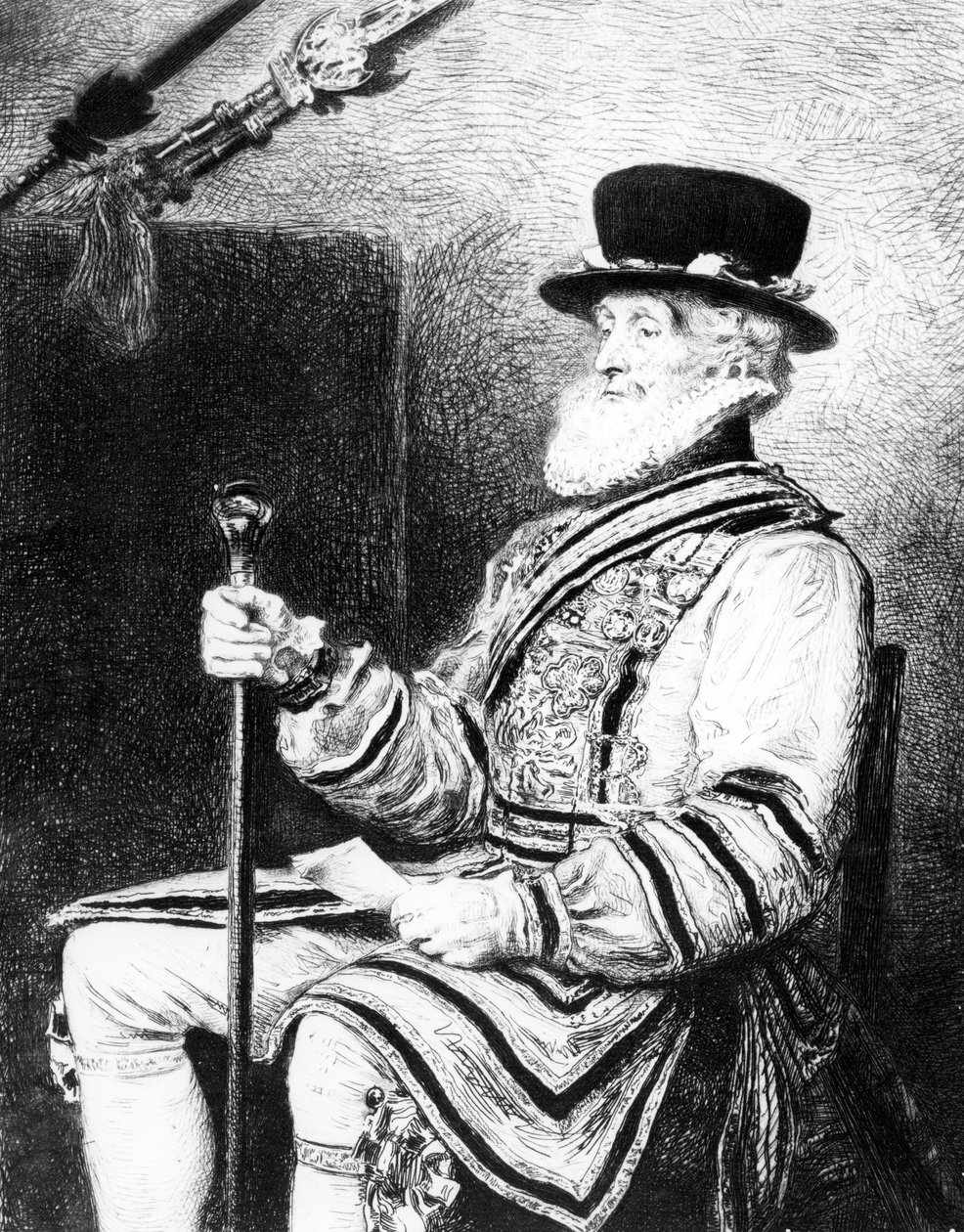 A gárda Yeomanja, Charles Waltner nyomtatványa alkotó: John Everett (after) Millais