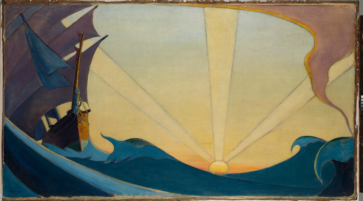 A Cutty Sark naplementében, 20. század eleje (olaj, vászon) alkotó: John Everett