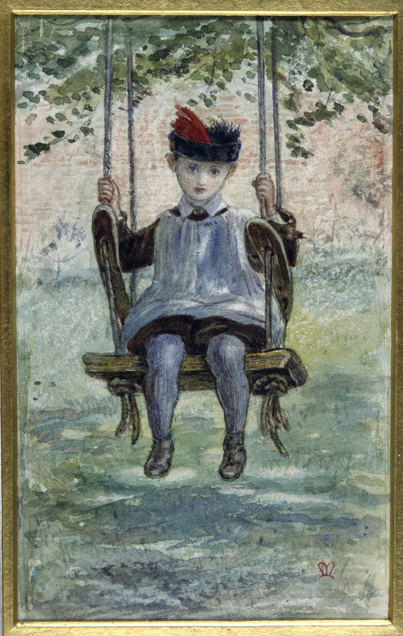 Egy fiú hintán (akvarell) alkotó: John Everett Millais