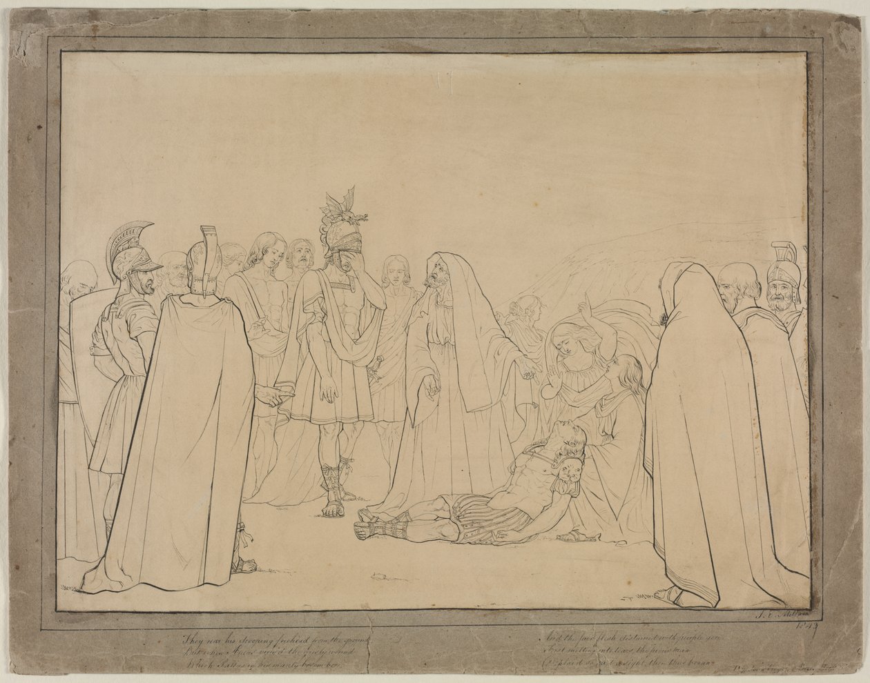 Aeneas megmutatta Pallas testét Vergilius „Aeneis” című művéből alkotó: John Everett Millais