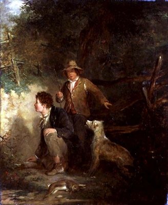Boys Rabbiting (olaj, vászon) alkotó: John Everett Millais