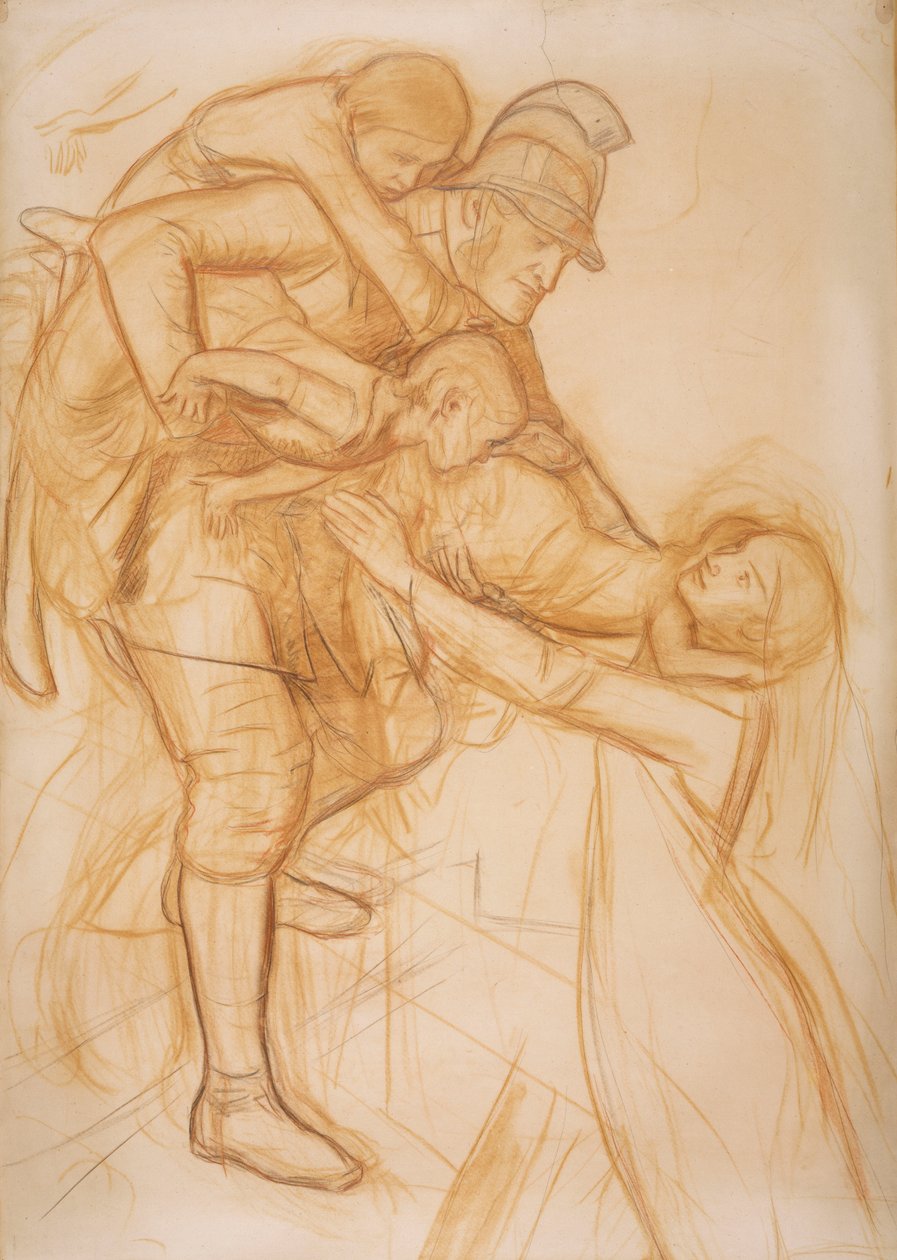 Rajzfilm a "The Rescue"-hoz, 1855 körül alkotó: John Everett Millais