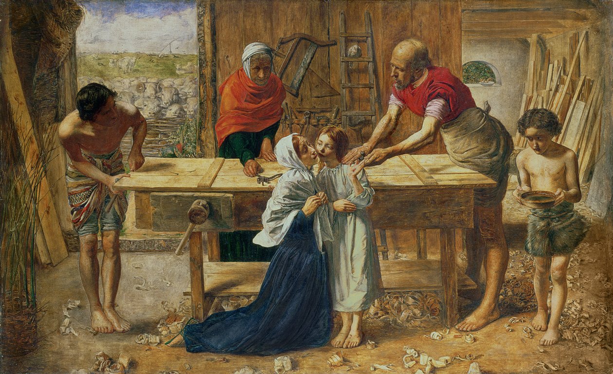Krisztus a szülei házában, 1863 alkotó: John Everett Millais