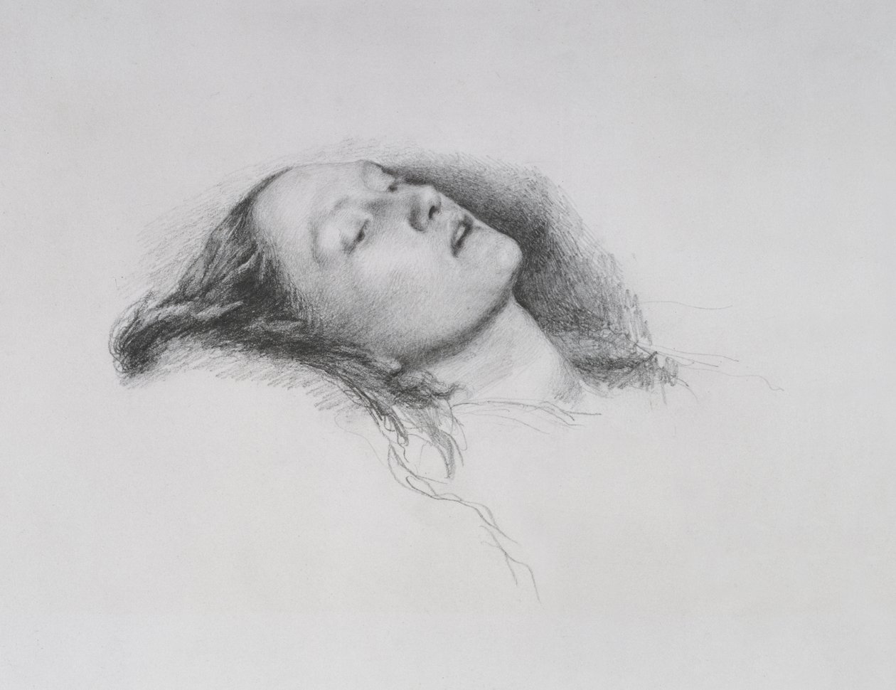 Elizabeth Siddal: Tanulmány az "Opheliához", 1852 alkotó: John Everett Millais