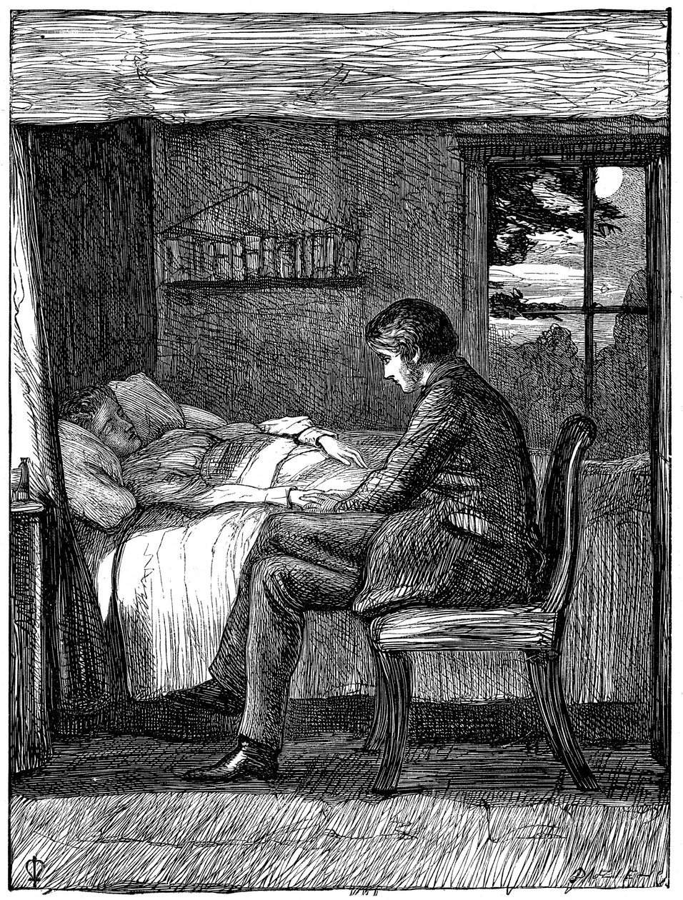 Illusztráció Owen Meredith Utolsó szavak című verséhez, 1860. alkotó: John Everett Millais