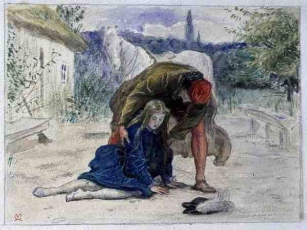 Illusztráció Robert Buchanan (1841-1901) „Maid Avoraine” című verséből, 1862-3 (akvarell) alkotó: John Everett Millais