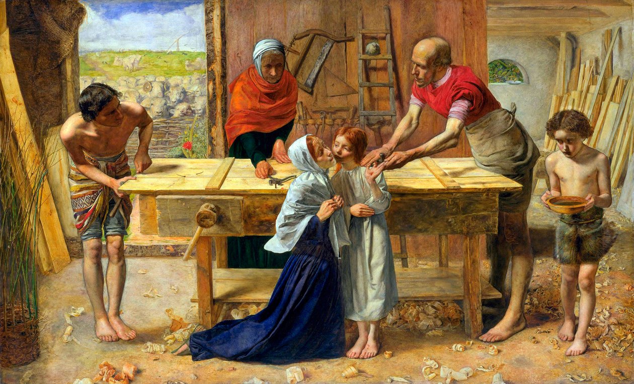 Jézus a szülői házban (az asztalos műhelyében) alkotó: John Everett Millais