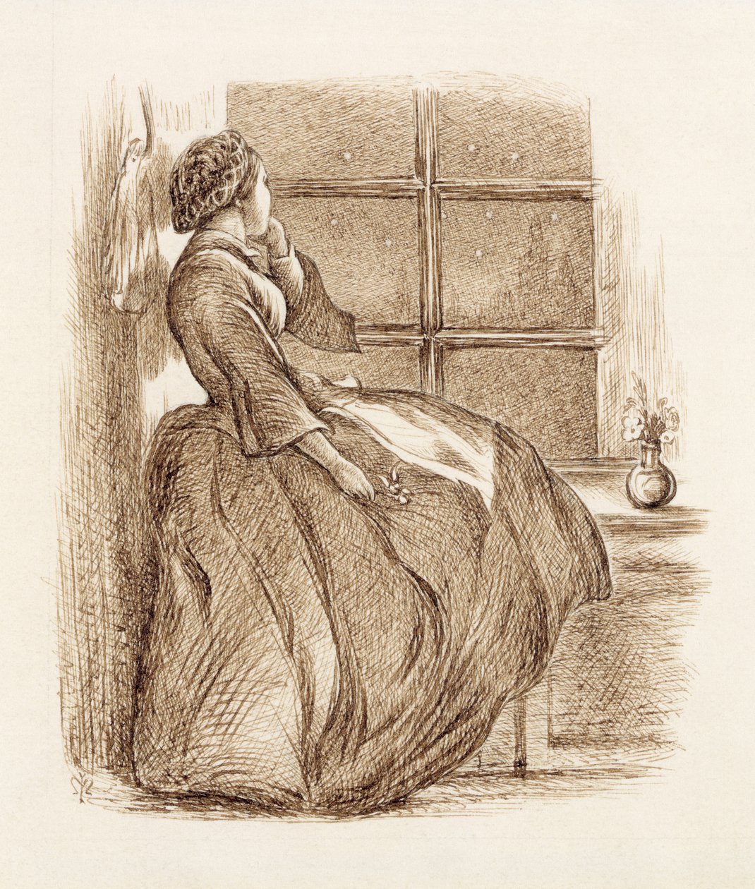 Elveszett szerelem, 1859 körül (toll és tinta) alkotó: John Everett Millais