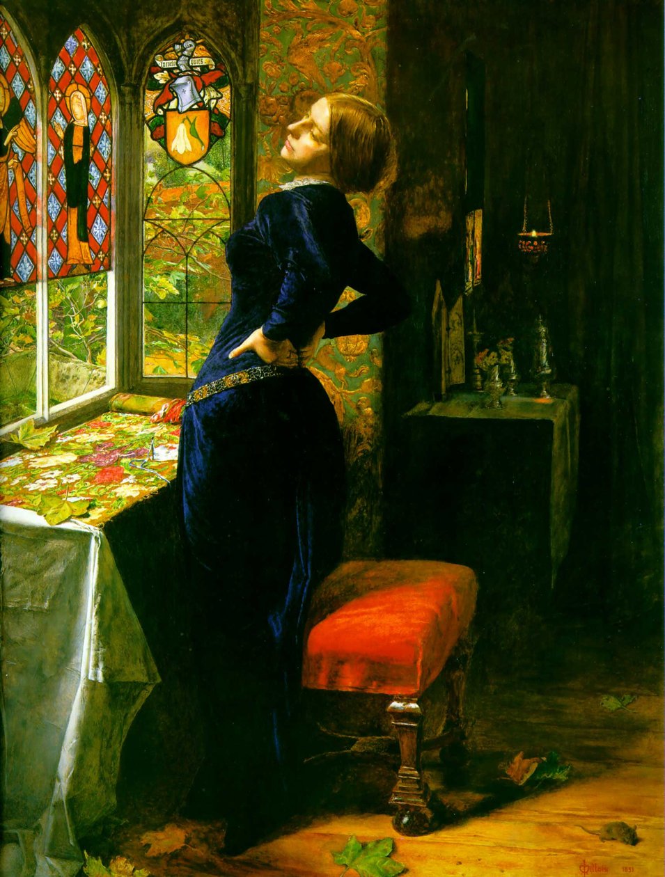 Mariana a vályogházban alkotó: John Everett Millais