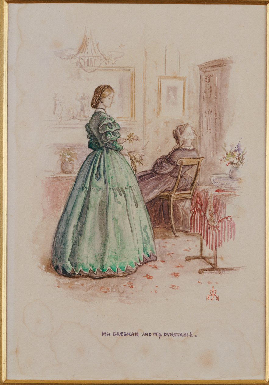 Mrs. Gresham és Miss Dunstable: Illusztráció a "Framley Parsonage"-hoz, 1861 alkotó: John Everett Millais
