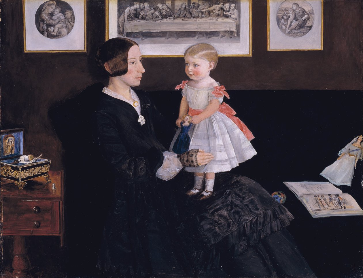 Mrs James Wyatt Jr és lánya Sarah alkotó: John Everett Millais