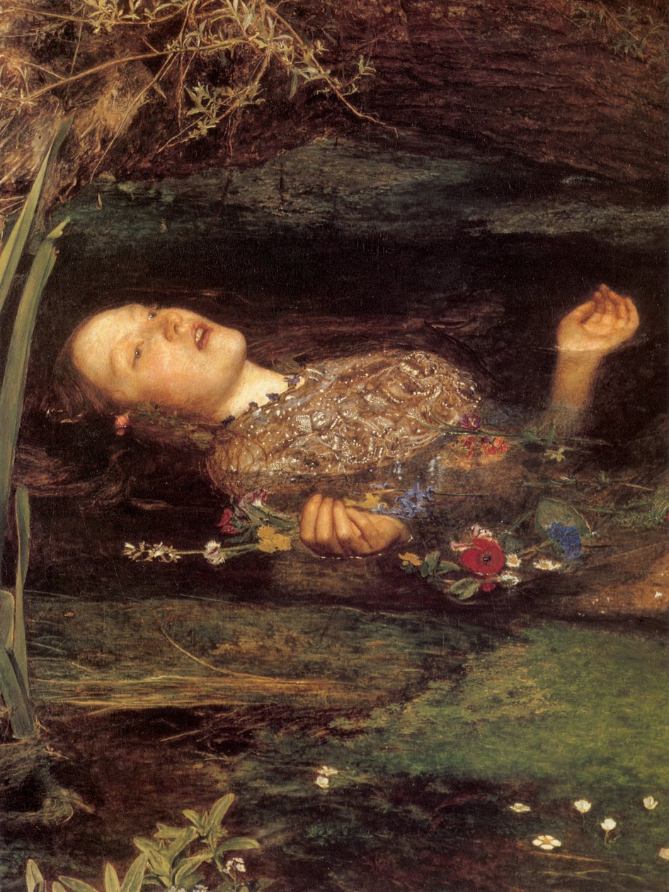 Ophelia, részlet alkotó: John Everett Millais