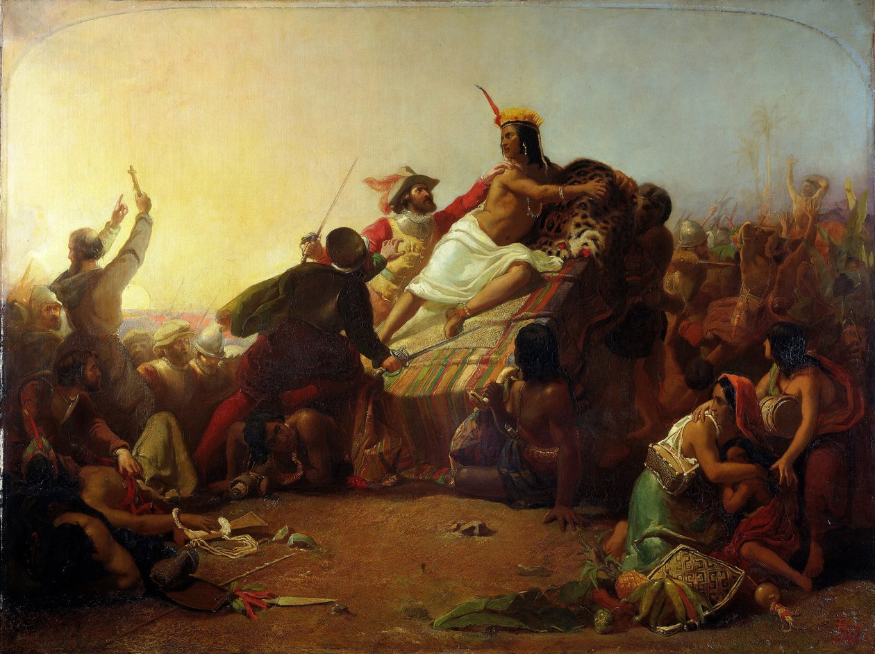 Pizarro elfoglalja a perui inkákat, 1846 alkotó: John Everett Millais