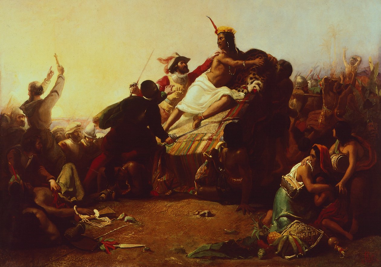 Pizzaro a perui inkákat méricskélve, John Everett Millais alkotó: John Everett Millais