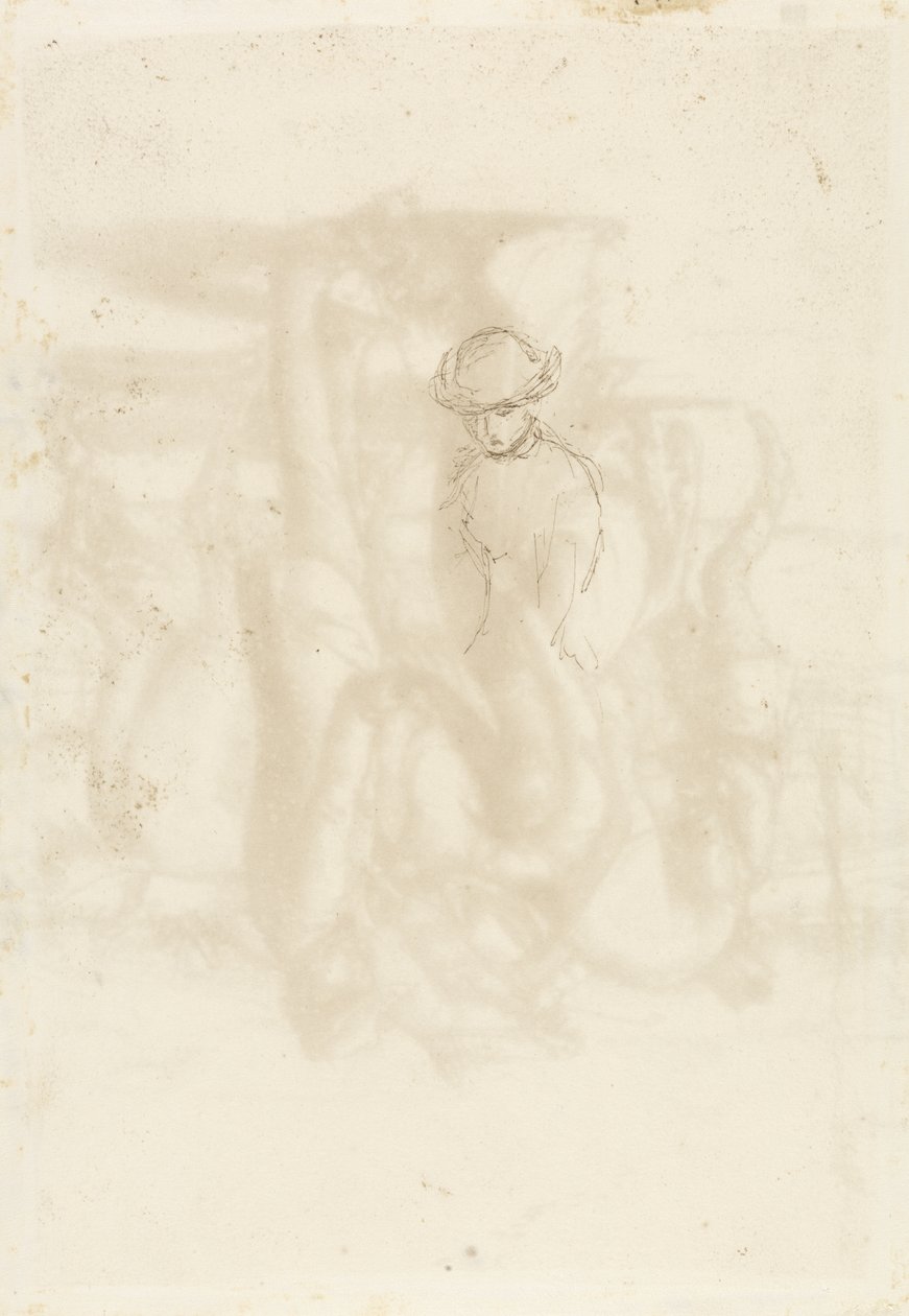 Elutasítva, Verso: Vázlat egy nőről, 1853 (toll és barna tinta papíron) alkotó: John Everett Millais