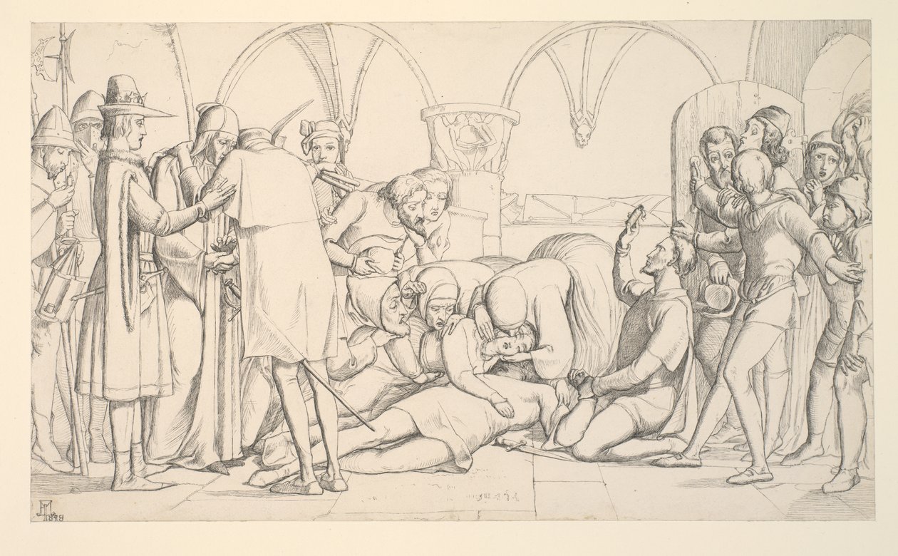 Tanulmány a Rómeó és Júlia, Az utolsó jelenethez alkotó: John Everett Millais