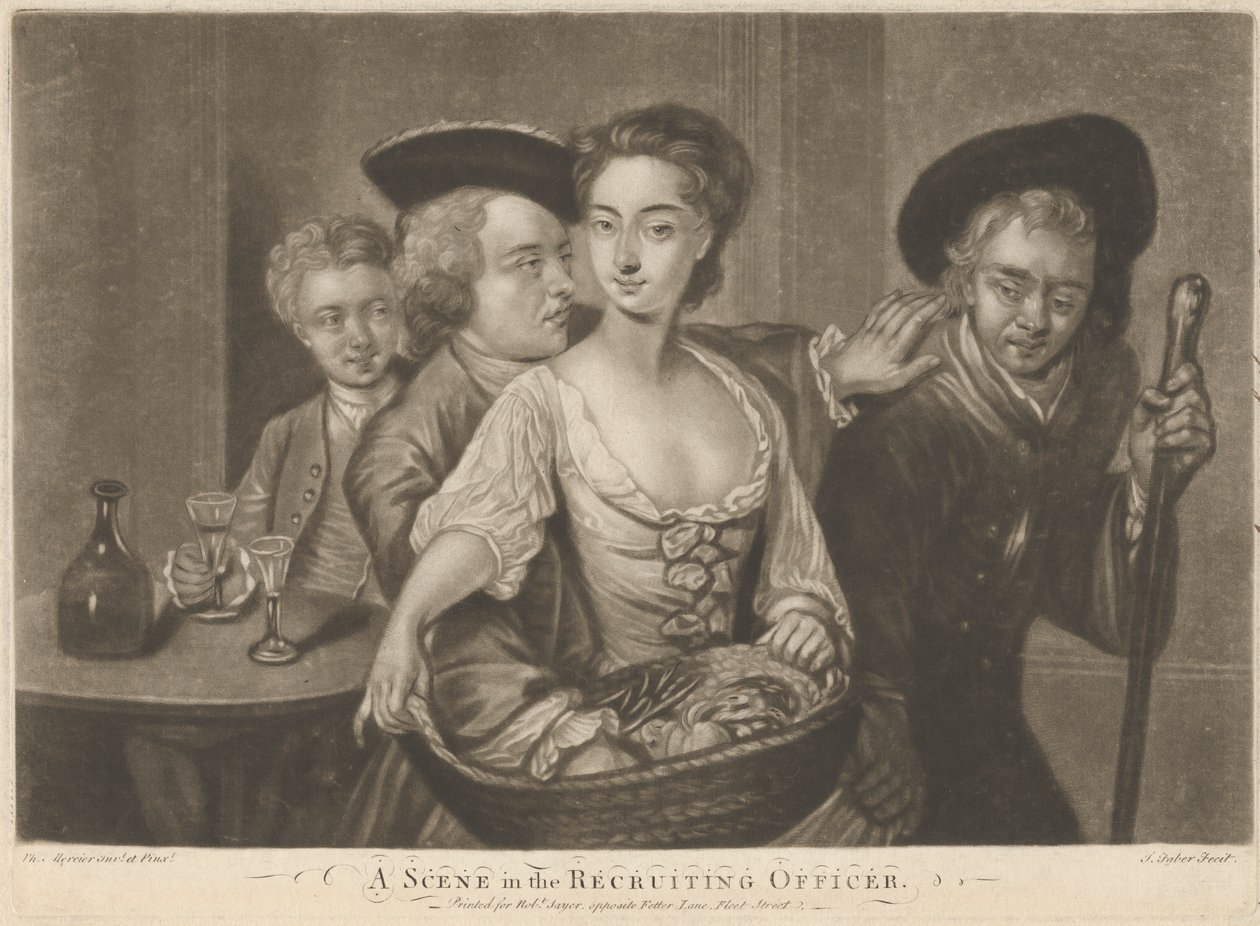 Jelenet a "The Recruiting Officer" című filmben alkotó: John Faber the younger