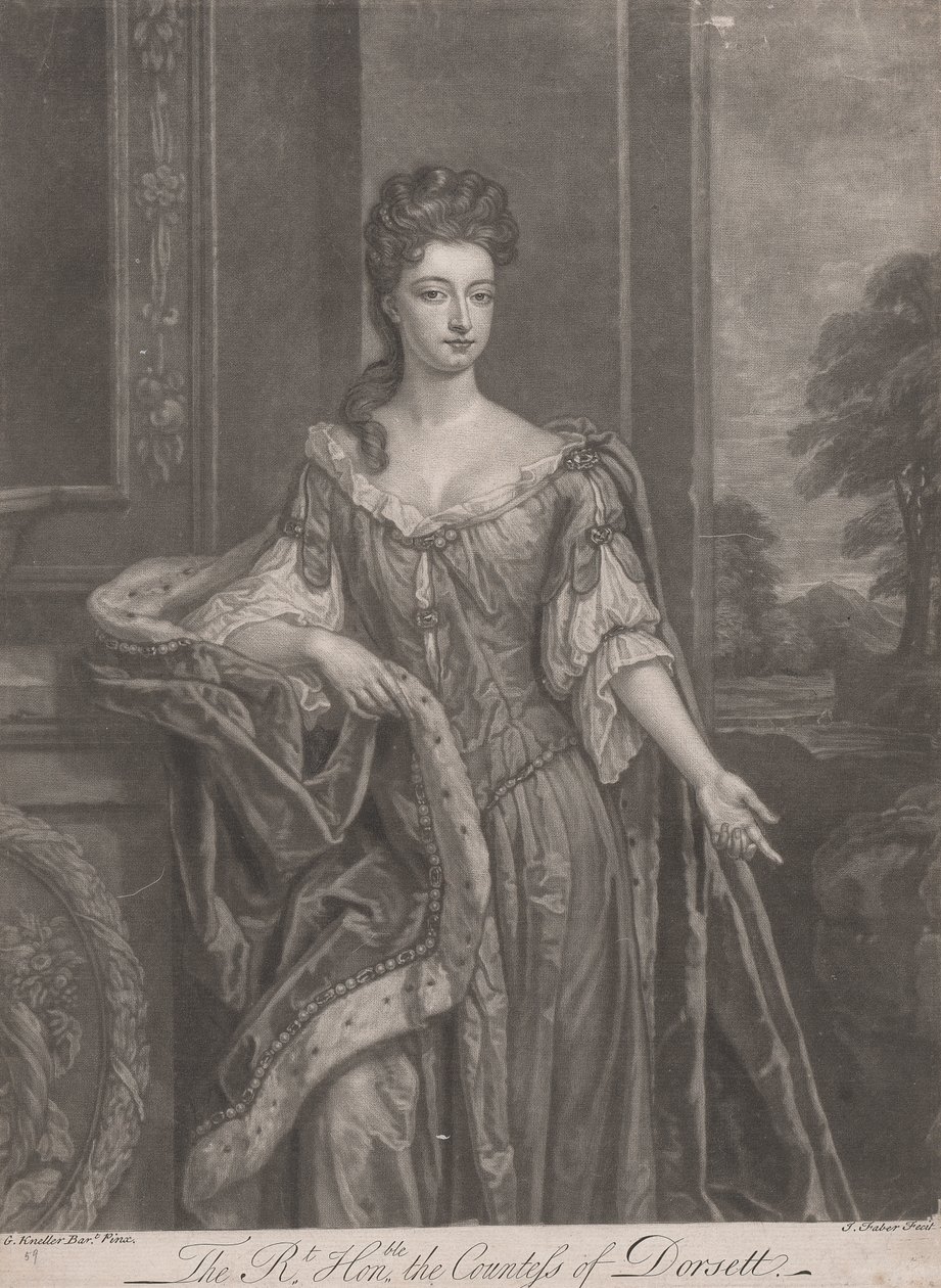Hampton Court szépségei: The Right Honorable Mary, Dorset grófnője alkotó: John Faber the younger