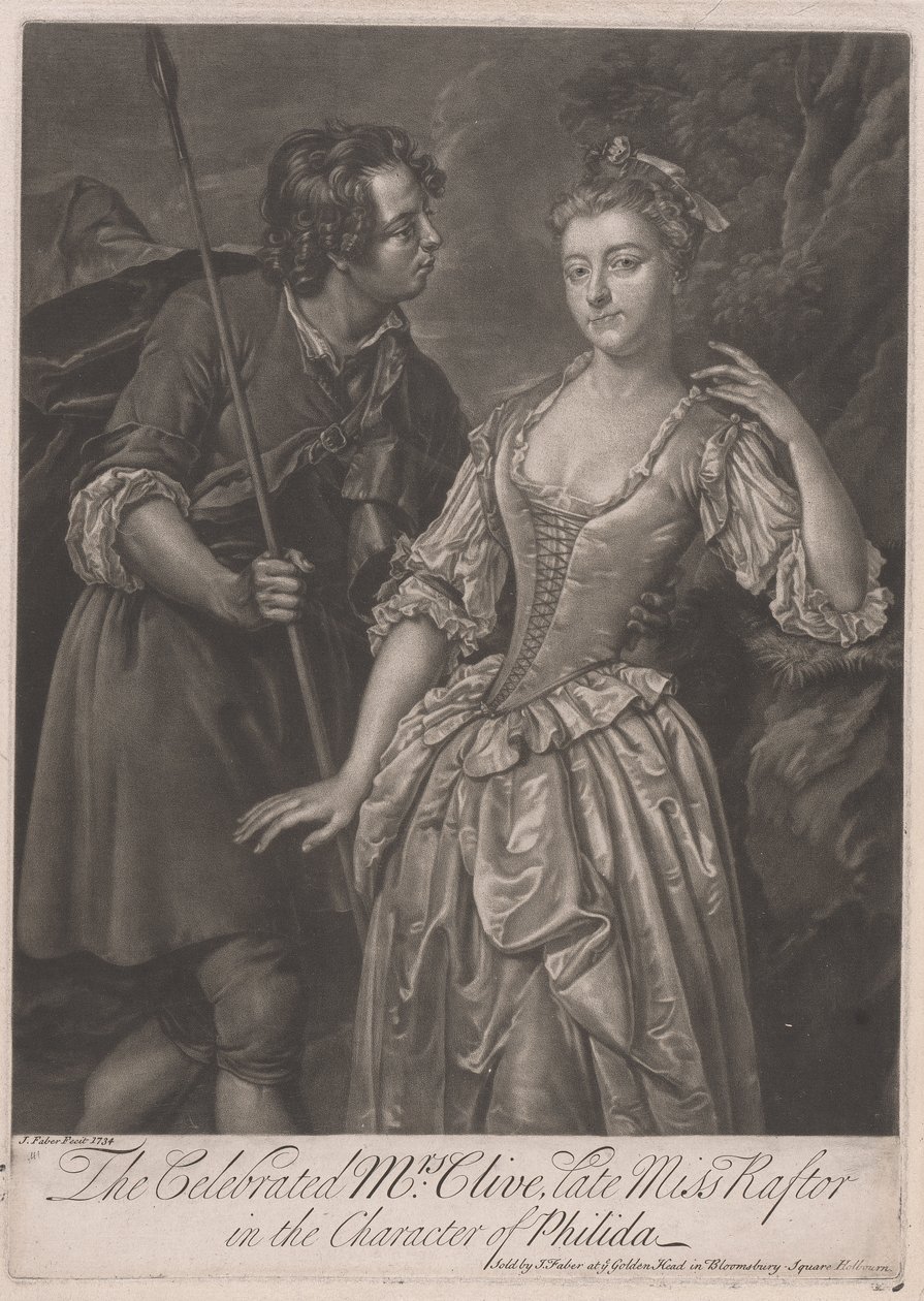 Az ünnepelt Mrs. Clive, néhai Miss Rafter, Philida karakterében alkotó: John Faber the younger