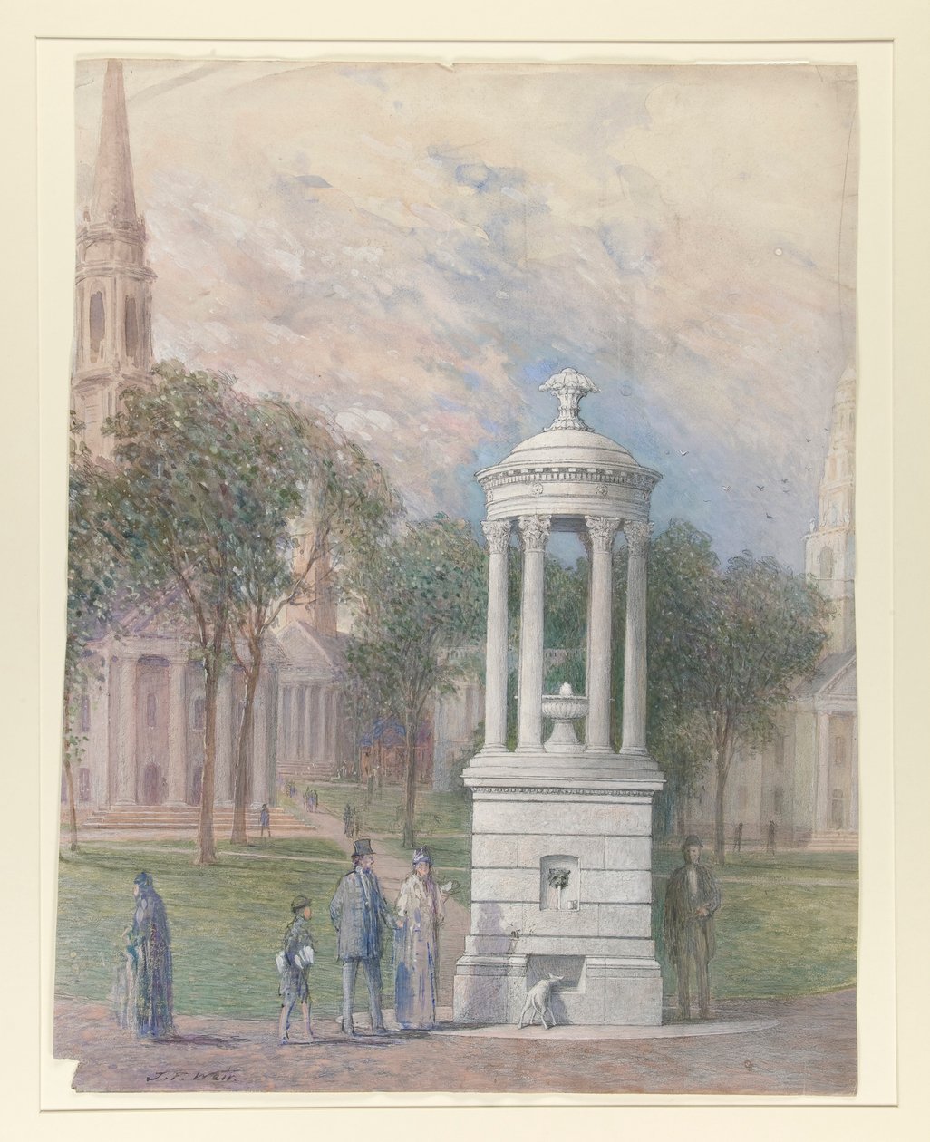 Bennett Fountain a New Haven Greenen alkotó: John Ferguson Weir