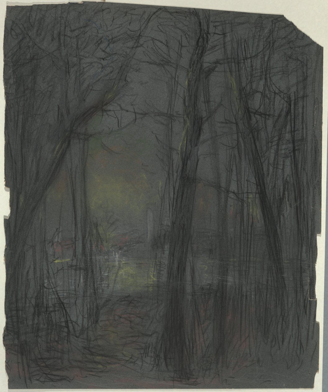 Erdei jelenet alkotó: John Ferguson Weir