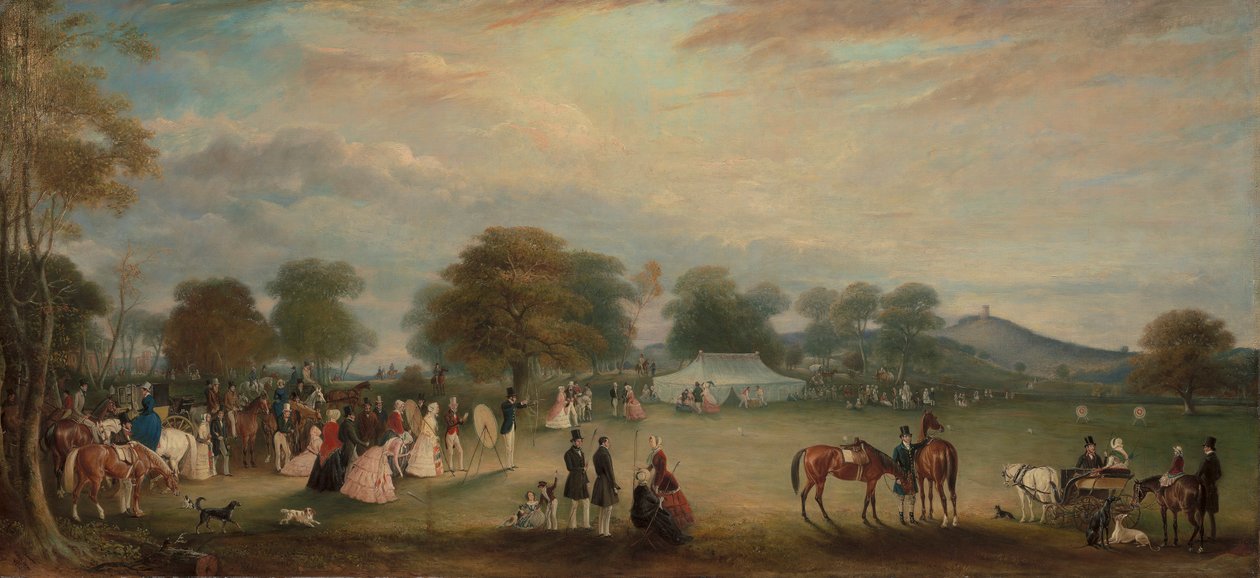 Íjásztalálkozó a Bradgate Parkban, Leicestershire alkotó: John Ferneley