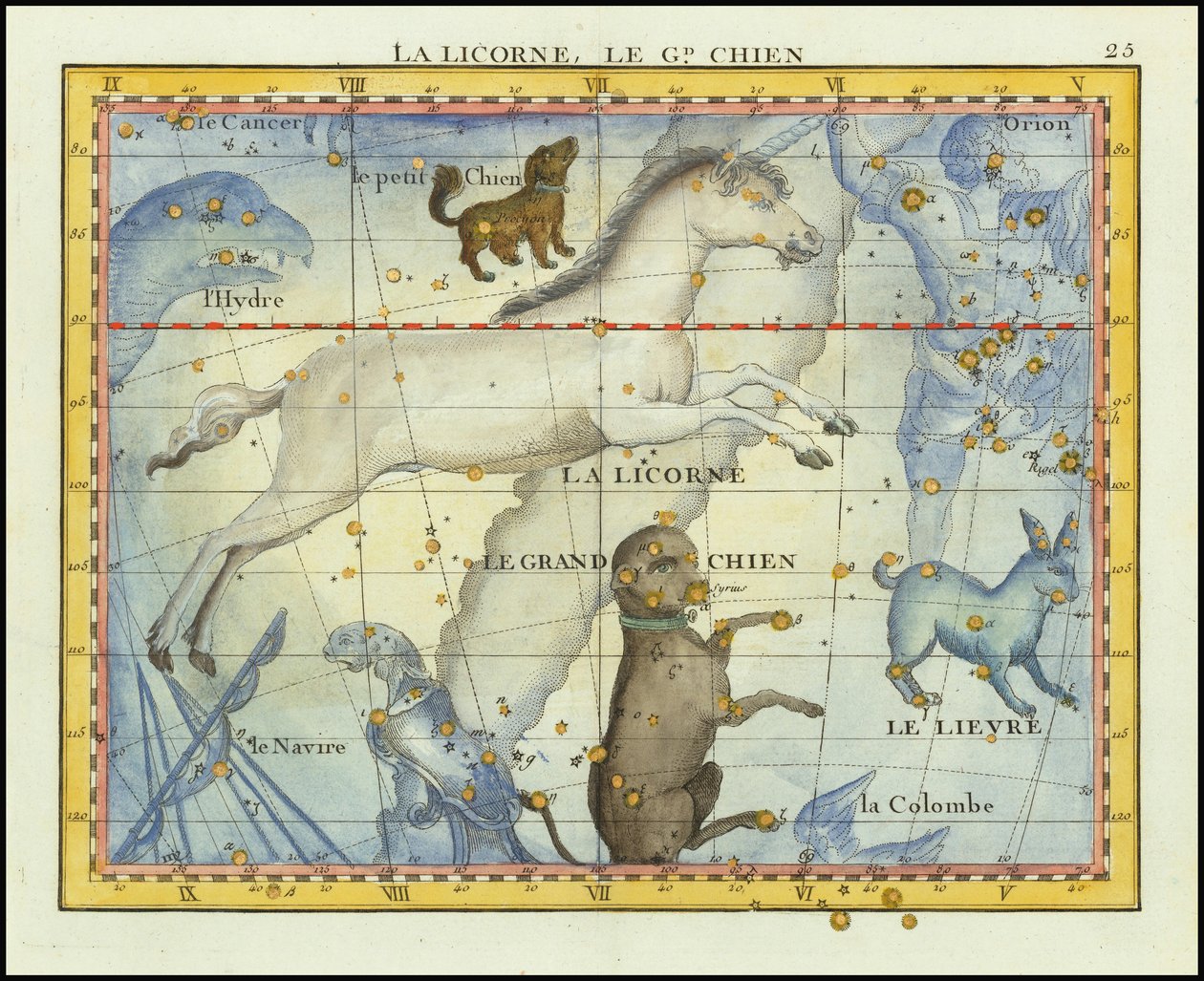 1776 - John Flamsteed - La Licorne, Le Grand Chien (Monoceros  Canis Major) alkotó: John Flamsteed