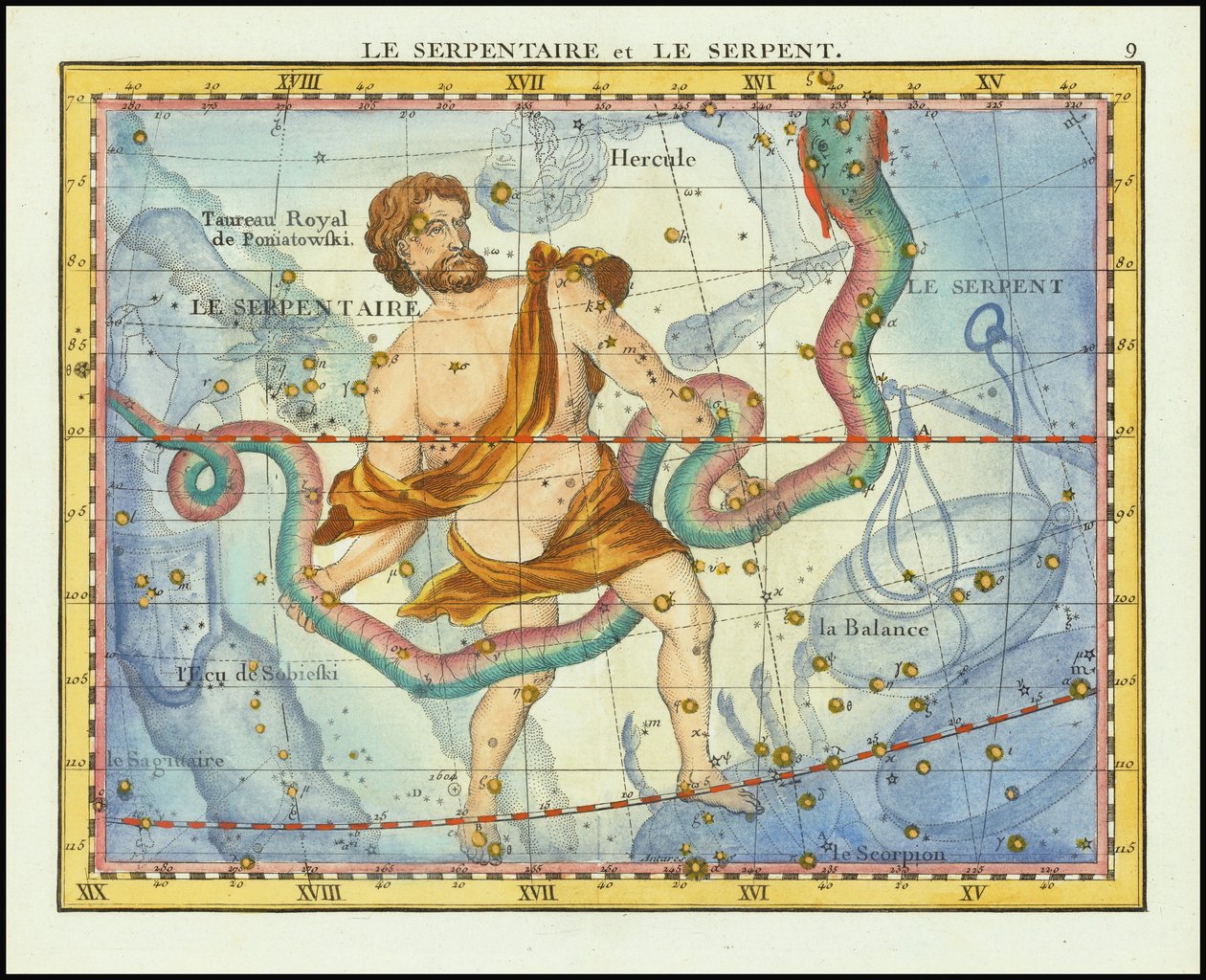 1776 - John Flamsteed - A kígyó és a kígyó (Ophiucus  Serpens) alkotó: John Flamsteed