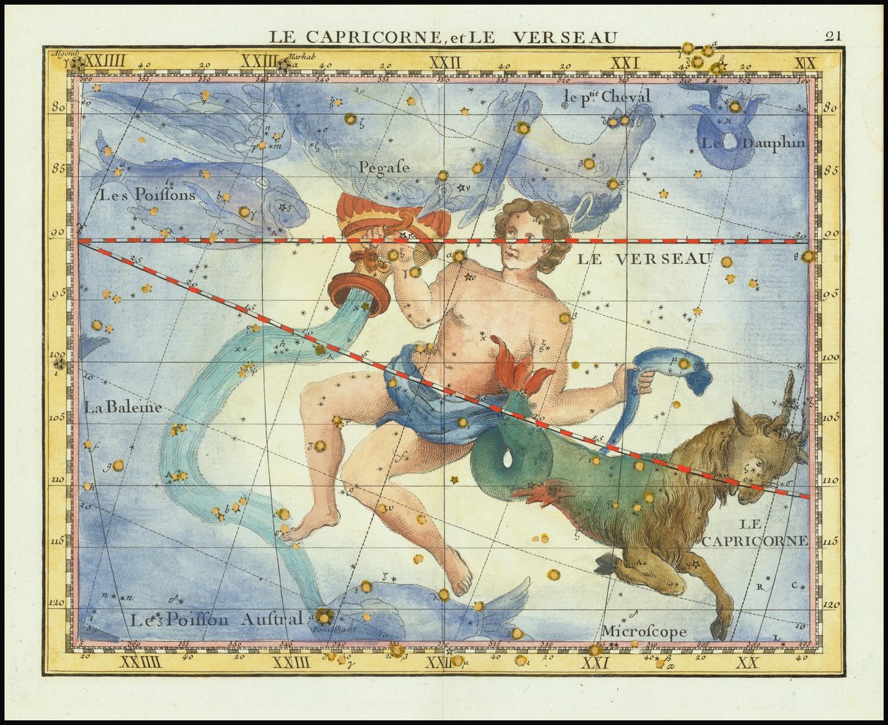 1776 - John Flamsteed - Le Capricorne, et Le Verseau (Bak és Vízöntő) alkotó: John Flamsteed