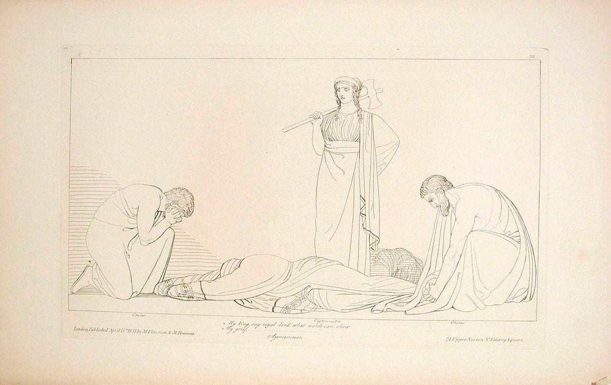 Klütaimnésztra és a kórus alkotó: John Flaxman